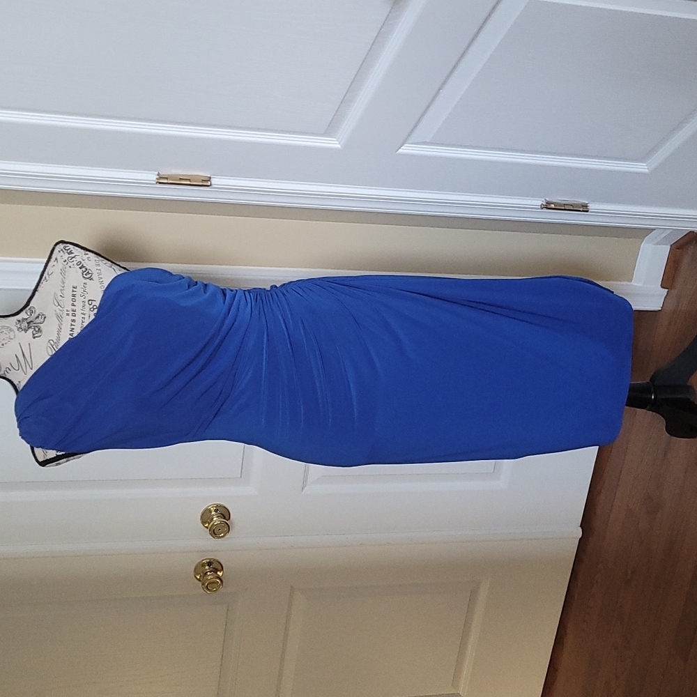 Blue one shoulder dress